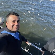 Getting ready to go cage diving with sharks!!!