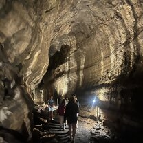 Exploring a lava tunnel!