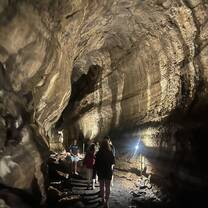 Exploring a lava tunnel!