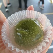 Kudzu Bun with Matcha bean paste!