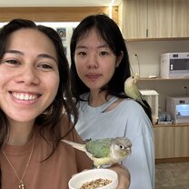 Bird café with my host sister