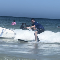 Surfing at Bondi Beach