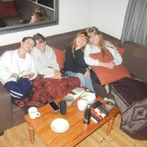 Relaxing with my housemates