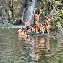 Some of our group on a waterfall climb