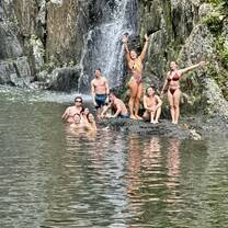 Some of our group on a waterfall climb