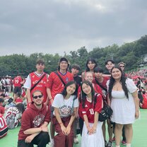 A picture of me and some members of my program plus extras that were attending a free Korea university festival. This is called Ipselenti and features many popular Korean artists performing for the school.