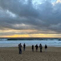 Watching the waves and sunset
