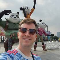 Me at the Panda Base in Chengdu.