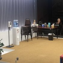 Pre-show pictures of a play we saw as one of our weekly activities
