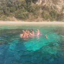 Swimming in the beautiful clear waters of Greece!