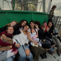 at the top of a lighthouse