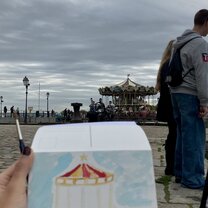 watercolour painting in Honfleur