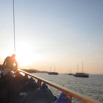 View while sailing on the boat 