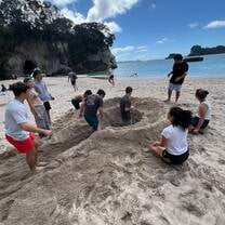 Me and other TEAN students digging a hole