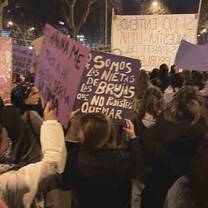 at the international women's day demonstration