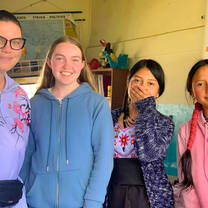 Us with the local girls we were working with on our gender projeect