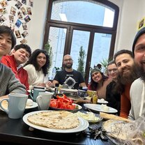 Breakfast with the whole crew :).