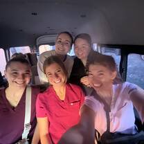 On the way to the first volunteering site!