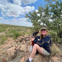 Taking a break while trailing a leopard 