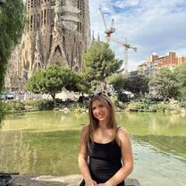 In front of the La Sagrada Familia in Barcelona, Spain