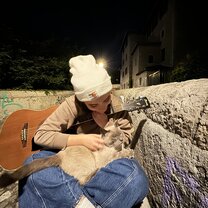 When walking up to the Bastille on the stair path there is this little alcove where you might find this furry guy :)
