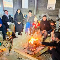 Lovely night with the family around a fire