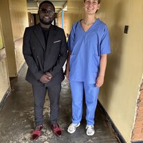 At the hospital with david