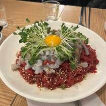 San nakji with beef tartar and an egg~
