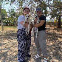 Me and Hanna with our pups Bucket and Daisy