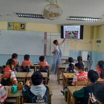 Presenting a language topic to my students