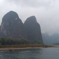 The famous mountains of Yangshuo, this view is featured on the 20 yuan bill.