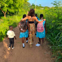 Walking home after a great day at school.
