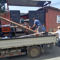 Loading up the truck before changing sites