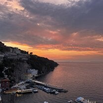 The beautiful sunset from the balcony of Sant'Anna Institute
