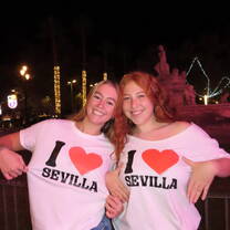 Here is my friend and I on one of our last nights in Sevilla!