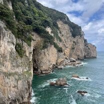The northern shore has crystal blue waters
