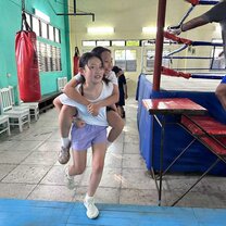 Me and Bella with sweaty Dr Clyne