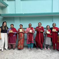 Beautiful ladies with their crafts