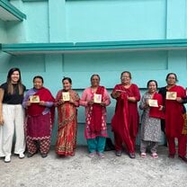 Beautiful ladies with their crafts