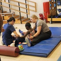Physical therapy with pediatric patient