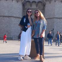 In front of Serranos Towers