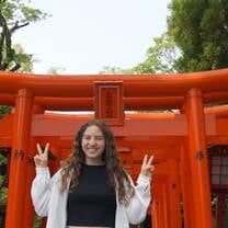 “Standing beneath the Torii ⛩️, feeling grateful for an unforgettable time in Japan 🇯🇵. Every moment here was filled with beauty 🌸, culture 🎎, and memories I’ll cherish forever ❤️.”