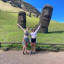 Me and my friend with the Moai 