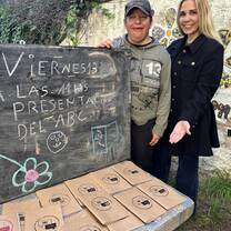 Vanessa Ledezma and I promoting her new book