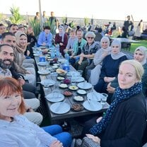 Goodbye dinner at a rooftop resturant in Hebron