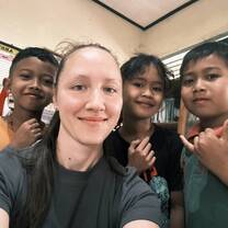 Sharing smiles and good vibes with my students during break time!