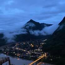 Nighttime view from mountain in Nong Khiaw