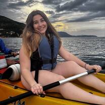 Ainsley Braun on a kayaking tour in Dubrovnik, Croatia,April 2025 