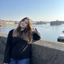 Ainsley Braun on Charles Bridge in Prague, Czech Republic, March 2025