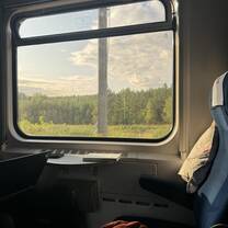 On the train to a weekend trip in Warsaw, Poland